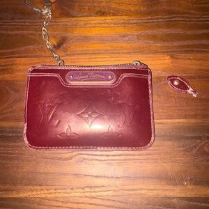 Louis Vuitton Vernis Purple Poucette Key Wallet Damaged